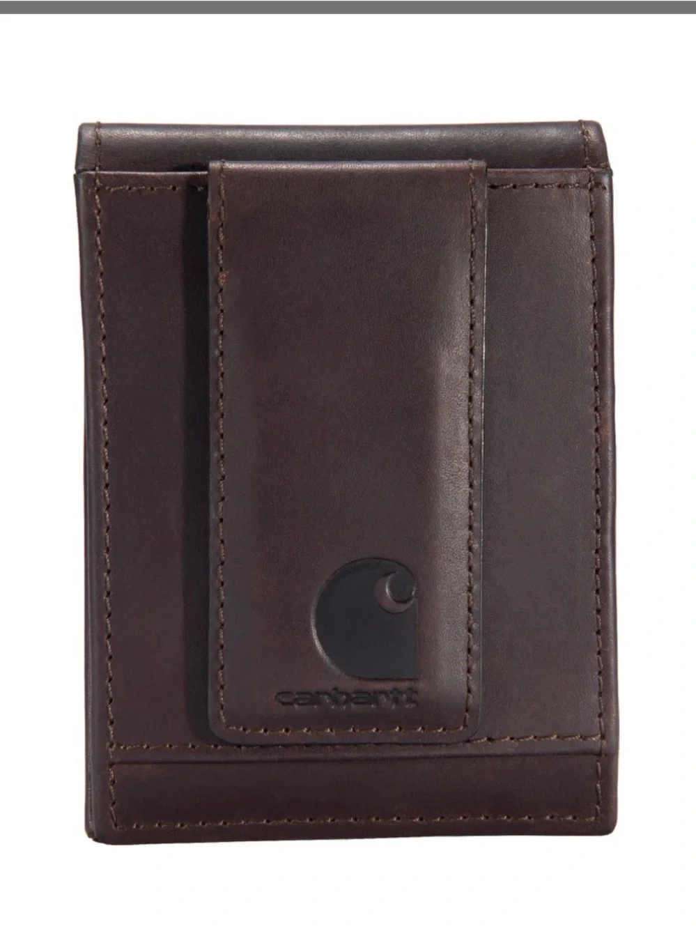Carhartt Brown Leather Money Clip Wallet Carhartt Men's Durable Oil Tan Leather